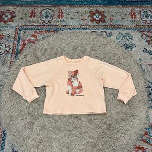 Teddy Fresh CAT APPLIQUÉ CREWNECK Peach Size L